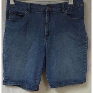 Lee Womens 14M Blue Medium Wash Relaxed Fit 5 Pocket Stretch Denim Shorts 34x10